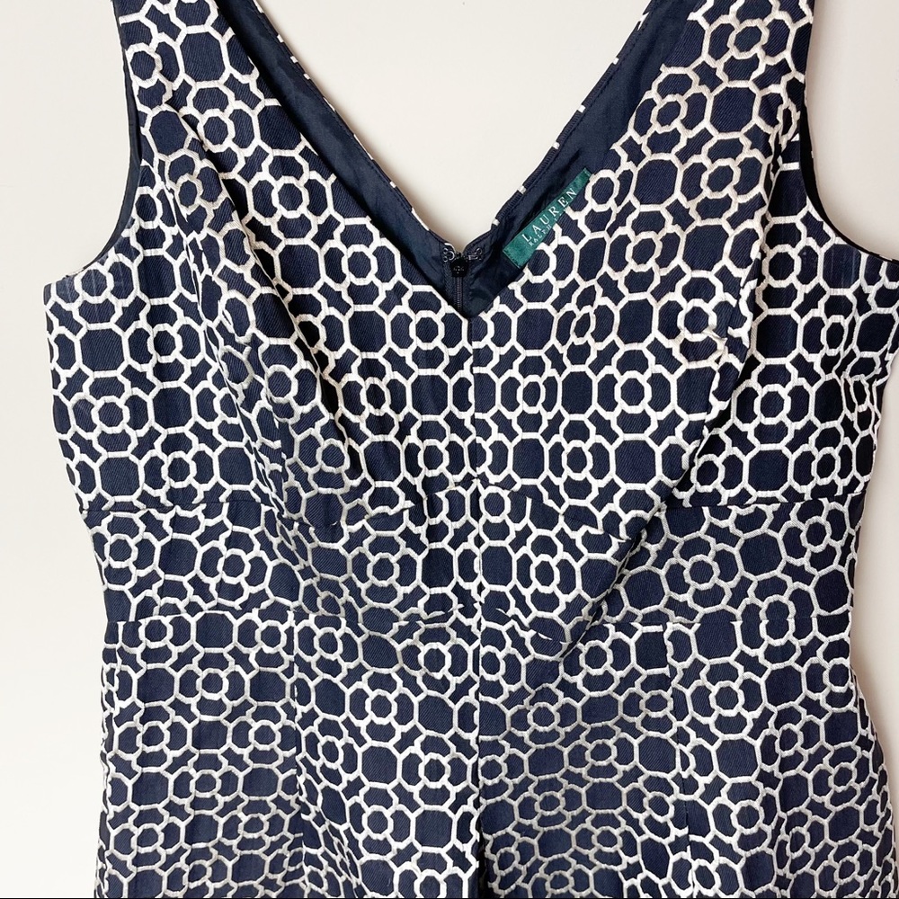 Lauren Ralph Lauren metallic geometric print cocktail dress - like new! - Picture 3 of 9
